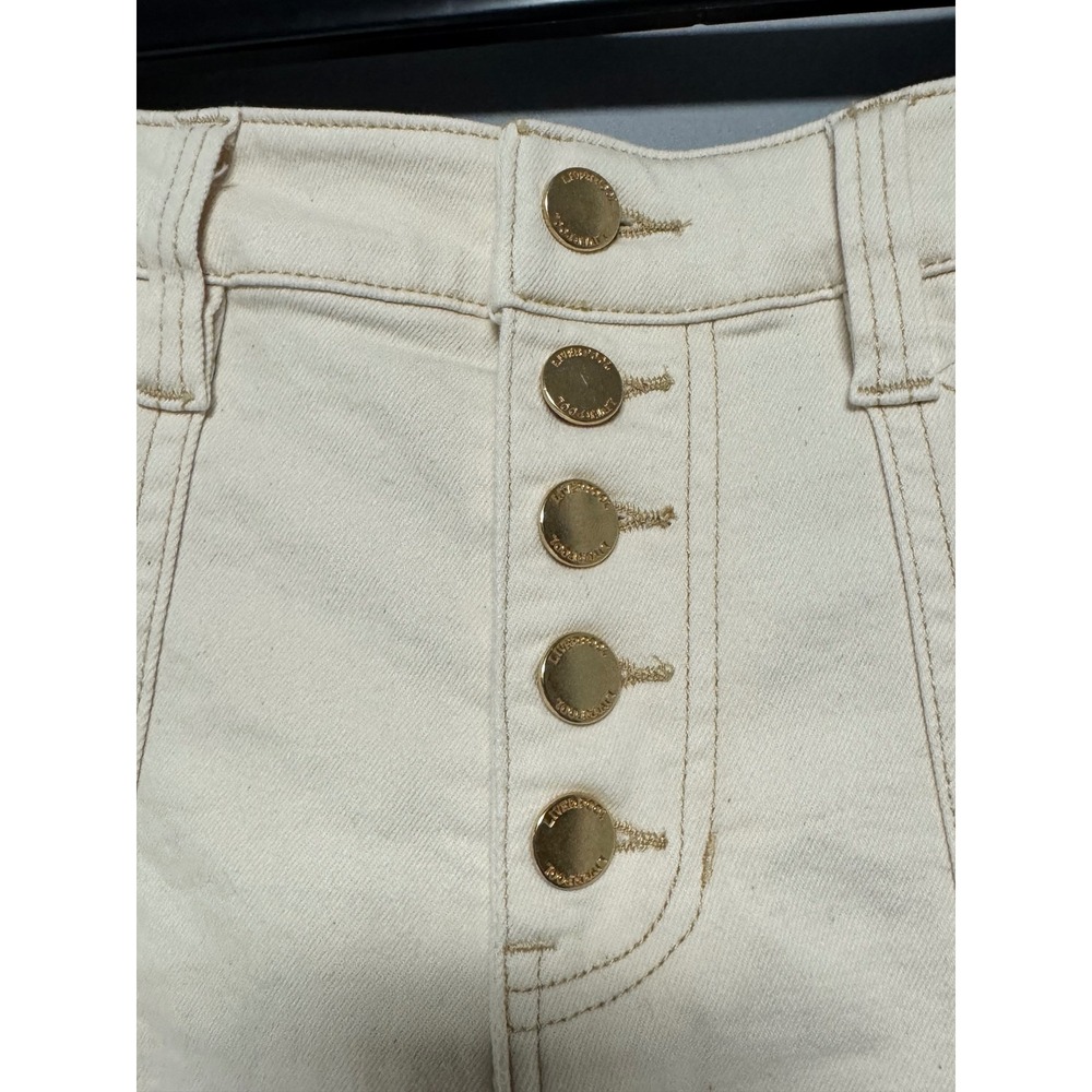 Liverpool Los Angeles Christine Hi-Rise Button Fly Denim Shorts Cream 2/26 Boho - Picture 3 of 7
